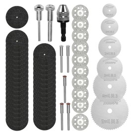 60Pcs Rotary Cutting Wheels Kit for Dremel, HSS Saw Blades & Diamond Cutting Discs – Resin Cut-Off Wheels for Metal, Wood, Plastic, Glass, Stone – Fits Electric Grinders, Drills, Hanging Grinders