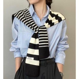 Sweater Shawl Wraps Women Pashmina Shawls and Wraps Stripe Knitted Shawl Scarf Cardigan Cape Cashmere Shoulder Top