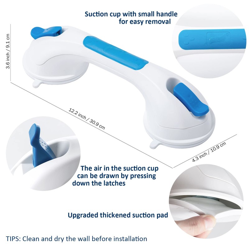 TAILI Shower Grab Bar for Shower, Suction Cup Grab Handles