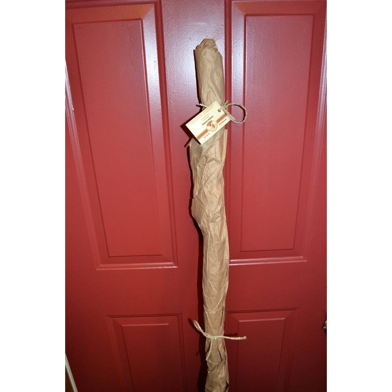 Dark wood Walking Stick with Owl Carving, Hand-Carved - Up