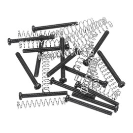 MECCANIXITY 15pcs M3 Guitar Pickup Ring Mounting Screws Pickup Springs for Electric Guitar, Black Screws Silver Springs
