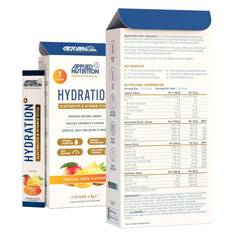 Applied Nutrition Hydration+ Sachets | Electrolyte Powder Mix | Rapid