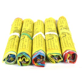Tibetan Buddhist Fluttering Cotton Prayer Flags (Lungta) Mantras And 5 designs Features FH-FLAG-1042(P5)