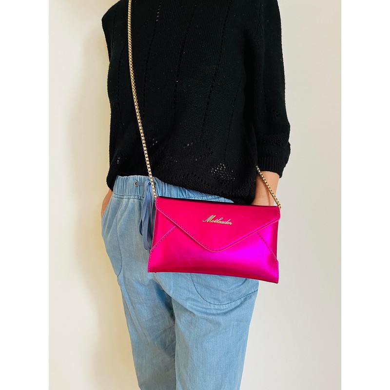 Motleader Evening Bag Envelope Clutch Purses for Women Metallic Leather