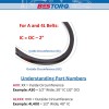 BESTORQ A18 or 4L200 V-Belt, Classic Wrapped Rubber X3 V-Belt,