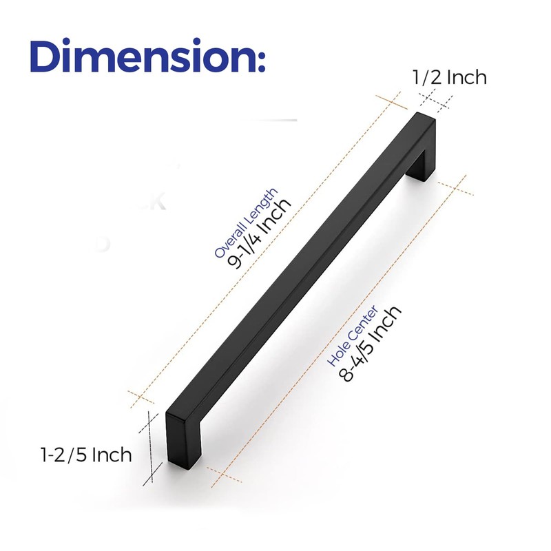 Ravinte 32 Pack 8-4/5 Inch Kitchen Square Cabinet Handles Matte