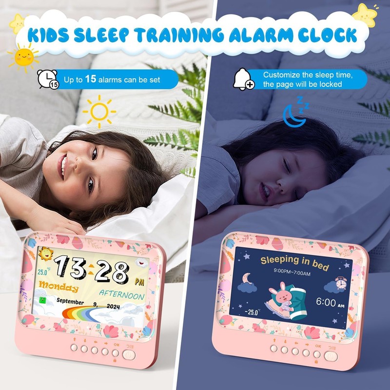Children Alarm Clock with Large Numbers - Easy-Read Kids Learning