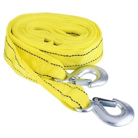 Tow Strap, 4 Metres Load 5 Ton Car Trailer Tow Rope Strap Tow Cable with Hook Rescue Vehicle