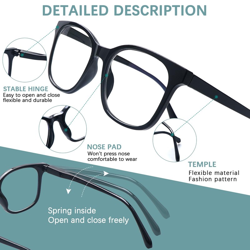 VIDEBLA 4 Pack Progressive Multifocus Reading Glasses for Women Men