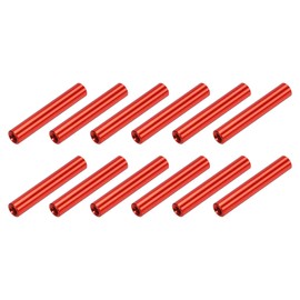 sourcing map Round Aluminium Standoff Column Spacer,Standoffs Round Spacers M3x30mm,Spacers Assortment Kit for RC Airplane,FPV Quadcopter,CNC,Red,Pack of 12