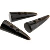 10pcs Dark Coffee Resin Toggle Buttons Horn Tooth Shape Two