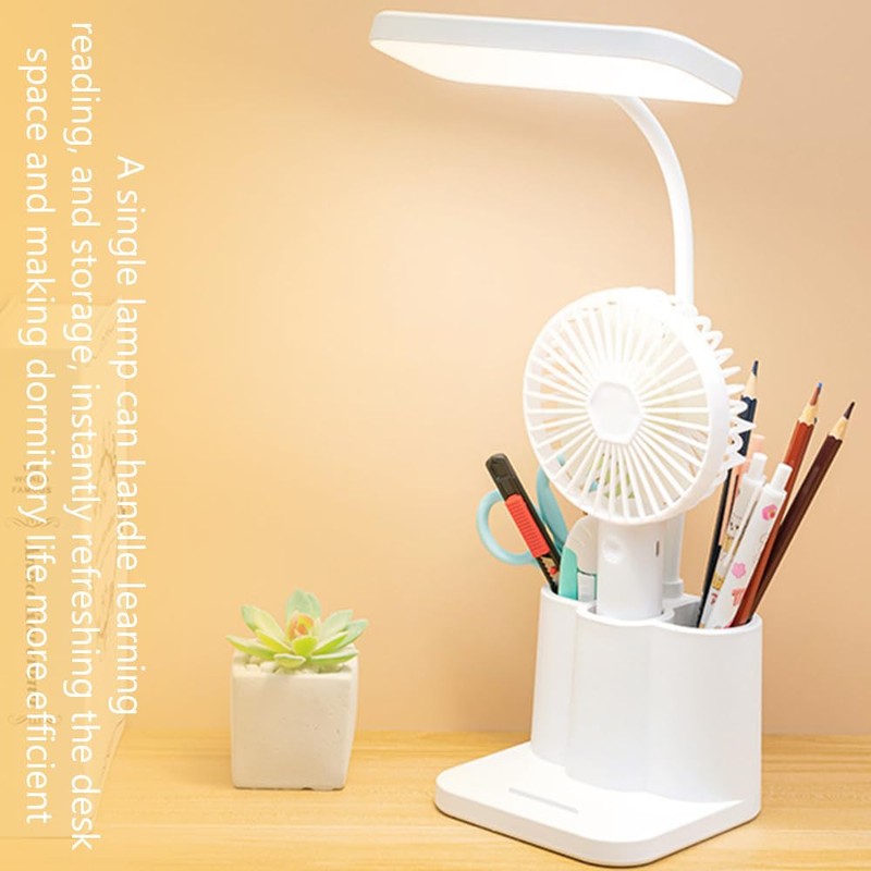 TOMVAES Adjustable LED Desk Lamp with Storage Shelf, Adjustable LED