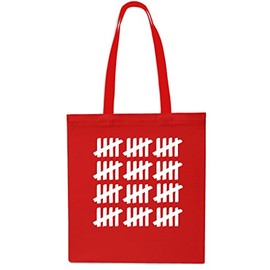 60th Birthday Tally Count Tote Shopping Gym Beach Bag 42cm x38cm, 10 litrest-Small-Red