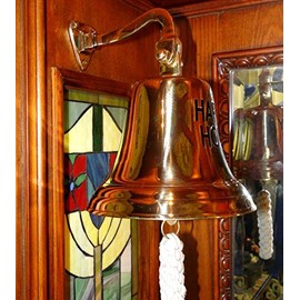 The King's Bay Happy Hour Nautical Solid Brass Bell Big bar Decor Man cave Home Tavern Pub