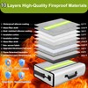 Fireproof Money Bags with Lock-6500°F Fireproof Document Box,10 Layers Insulation