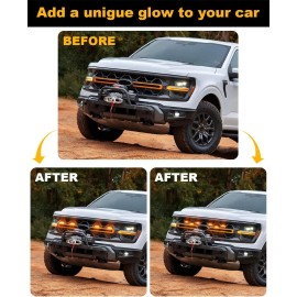 Sidi LED Front Grill Lights for 2018-2025 F150 Grille Accessories Warning lamp 4pcs
