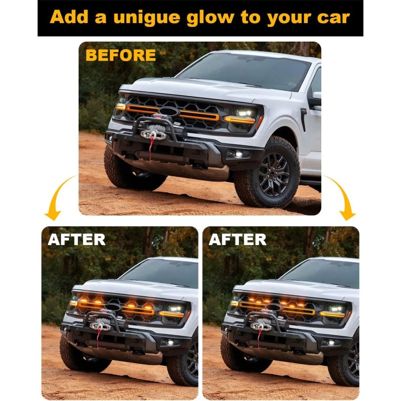 Sidi LED Front Grill Lights for 2018-2025 F150 Grille Accessories