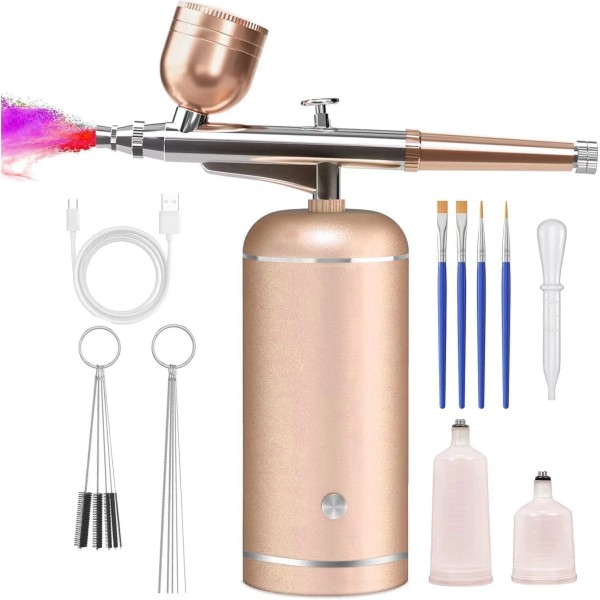No Brand Airbrush Kit with Compressor - 48PSI High-Pressure, Non-Clogging