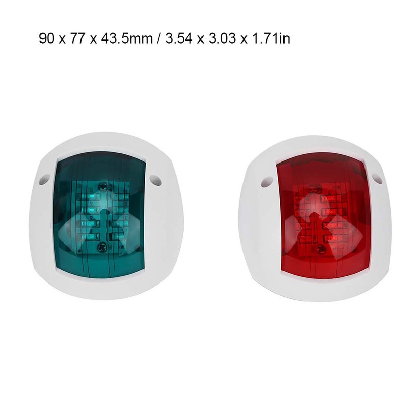 Pair of Signal Lamp Spherical Red Green LED Waterproof Boat