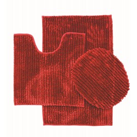 BH Home & Linen 3 Piece Ultra Soft Butter Chenille Bath rug Set Made of 100%Microfiber