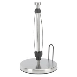 Paper Towel Holder with Damping Effect Stainless Steel Punch Free Single Hand Operable Paper Towel Stand for Home Silver Circle