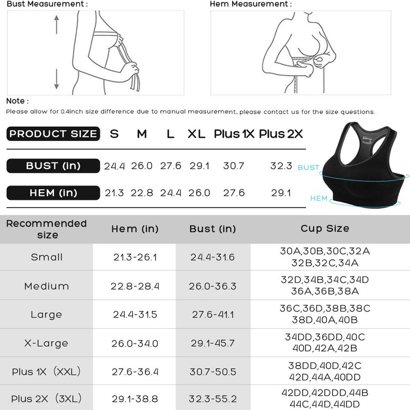 FITTIN Racerback Sports Bras Pack Of 4 - Padded Seamless