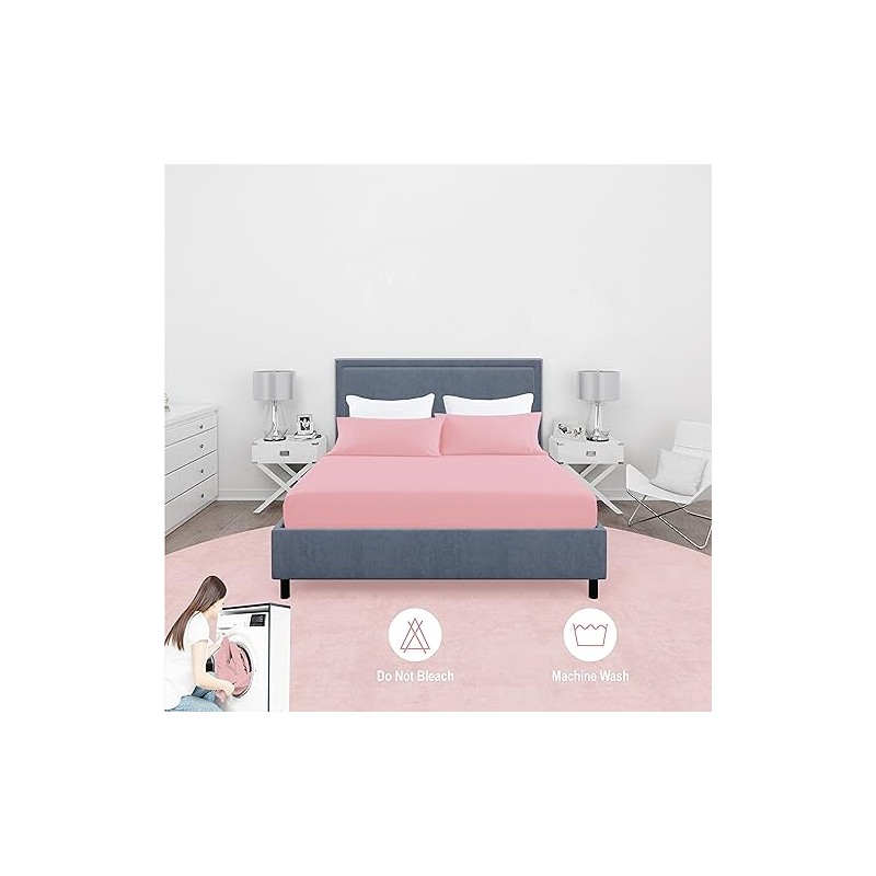 Comfy Nights Super King Fitted Sheet MicroFibre Plain Dyed Easy