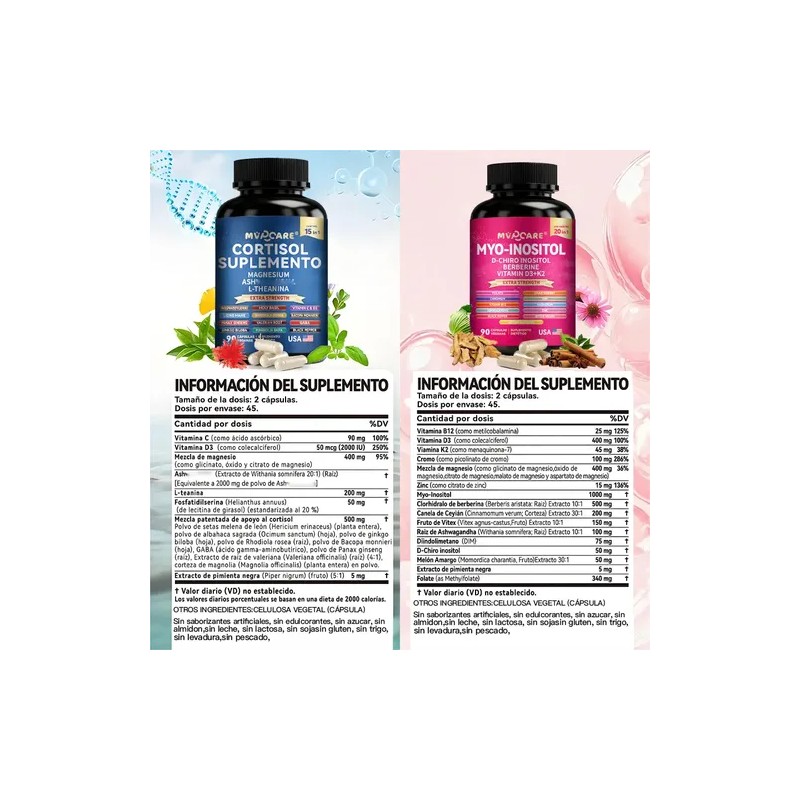 20 In1 Inositol Y 15 In 1 Cortisol 180cáps Cortisol