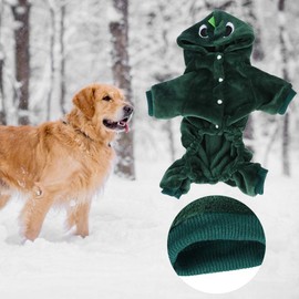GOTOTOP Lindas Sudaderas con Capucha para Perros de Dinosaurio, Chaquetade Invierno para Cachorros para Perros Pequeños, Cálida y Suave, Diseño de Hebilla, Líneas Elásticas, Ropa para (M)