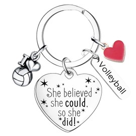 Volleyball Gifts for Teen Girls Inspirational Gifts Keychain for Volleyball Players Congratulations Gift Keychain Encourage Keyrings for Volleyball Players