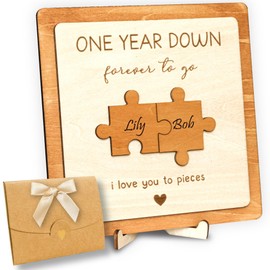 Stofinity 1 Year Anniversary Wood Gifts for Him Boyfriend - One Year Anniversary Wooden Gifts for Her, First Anniversary Wedding Gifts for Husband Wife, 1st Anniversary Dating Gift for Couples