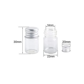 5Ml Small Glass Sample Vials with Aluminum Cap Screw Top Lids, Clear Liquid Glass Bottle,22x30mm,Pack of 100