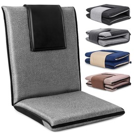 FASTMOMENT Floor Chair with Water Repellent Fabric 14-Position Adjustable Floor Chair with Back Support Portable Floor Seat for Adults Foldable Meditation Seat with Washable Cover (Dark Grey)