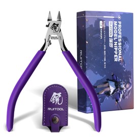 RUITOOL - Pinzas modelo Gundam para principiantes para reparar y fijar modelos de plástico, agarre antideslizante ultrafino de un solo filo, cortadores afilados de 4.7 pulgadas para construcción de