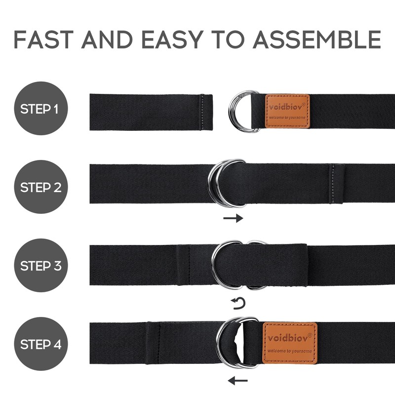 voidbiov D-Ring Buckle Yoga Strap 1.85 or 2.5M, Durable Cotton