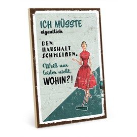 TypeStoff Wooden Sign with Saying - Household - Vintage Look with Quote as Gift and Decoration on the Theme of Motivation, Cleaning and Tidying - HS-00819