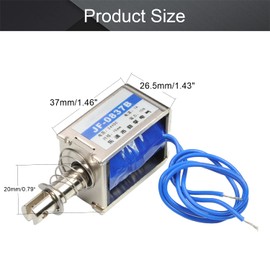 Fielect DC 24V 15N 10mm Push Pull Type Solenoid Electromagnet Open Frame Type Solenoid Electromagnet, Linear Motion