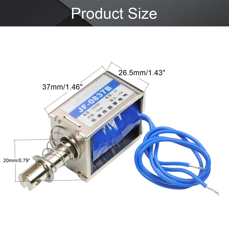 Fielect DC 24V 15N 10mm Push Pull Type Solenoid Electromagnet