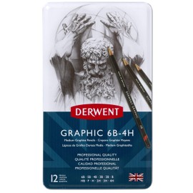 Derwent Graphic Medium Graphite Drawing Pencils, Set of 12, Professional Quality, 34214
