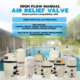 Aquatonics Air Relief Valve – Pressure Relief Valve 98209803 Replacement for FNS, FNS Plus, SMBW 2000 Series and 4000 Series, Clean and Clear – Pool Filter Valve for Pressure Release