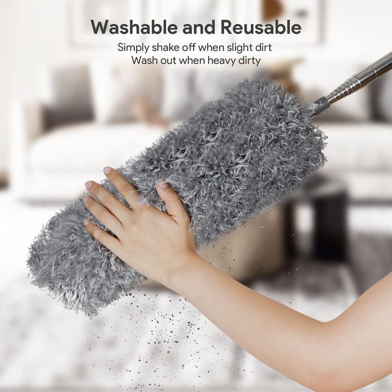 DELUX Microfiber Feather Duster,7 PCS Reusable Bendable Washable Cobweb Duster