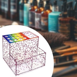 Perfk Hair Stylist Shears Stand Salon Hairdressing Scissors Rack Large Capacity Transparent Salon Organizer for Hairstyling Brushes