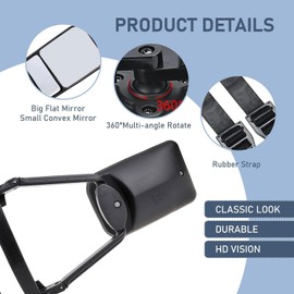 2 x Caravan Mirrors for Cars, Caravan Mirrors, Caravan Mirrors, Universal Towing Mirrors, Universal Mirrors, Attachment Mirrors for All Standard Vehicle Types