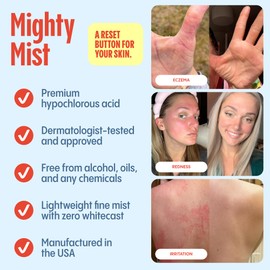 Mighty Mist Premium Hypochlorous Acid for Sensitive Skin | Safe for All Skin Types | Fragrance-Free, Cruelty-Free | 1 oz (1 oz)