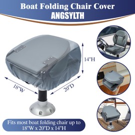 2 Pack Boat Seat Covers - Waterproof 600D Heavy Duty Boat Folding Chair Cover - 18W x 20D x 14H inch, Grey.