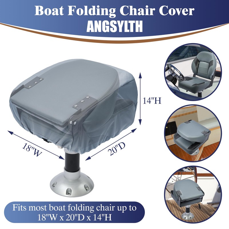 2 Pack Boat Seat Covers - Waterproof 600D Heavy Duty