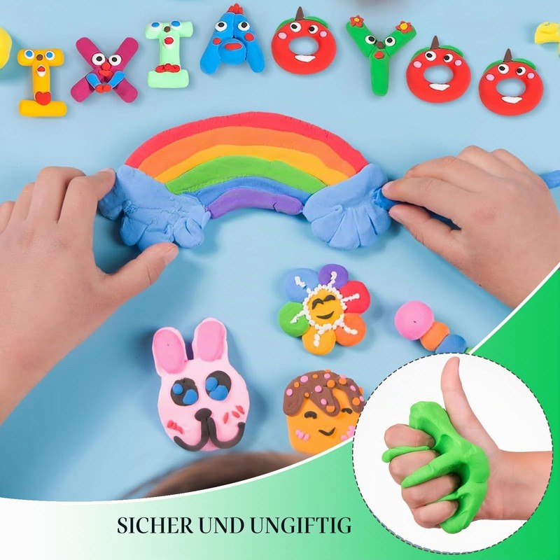 XZEIT Air Dry Clay, Polymer Clay, 36 Bright Colours, Modelling