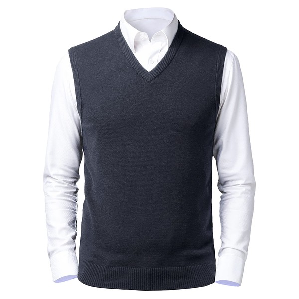 Btmpmcs Men's Sleeveless Knitted Vest V-Neck Wool Vest Autumn Winter