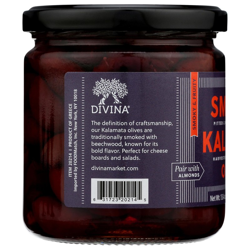 Divina Smoked Kalamata Olives, 13.4 OZ