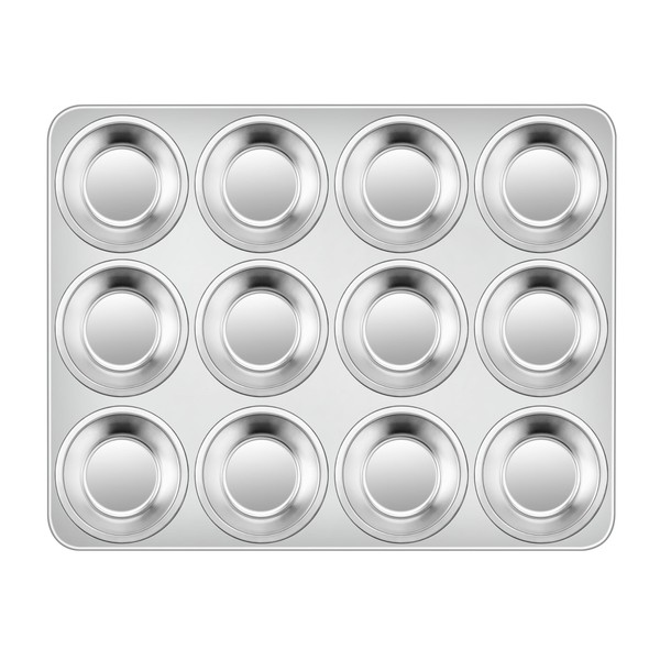 Homikit 1 Pack Muffin Pan, Stainless Steel Muffin Tin with